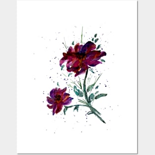 Molten Flowers Watercolor Posters and Art